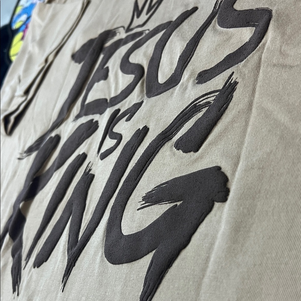 Glo Jesus is King Tee Color: Mushroom - Picture 9 of 11